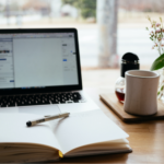 computer and book