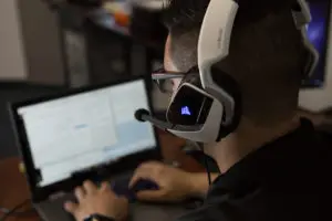 Tech on phone